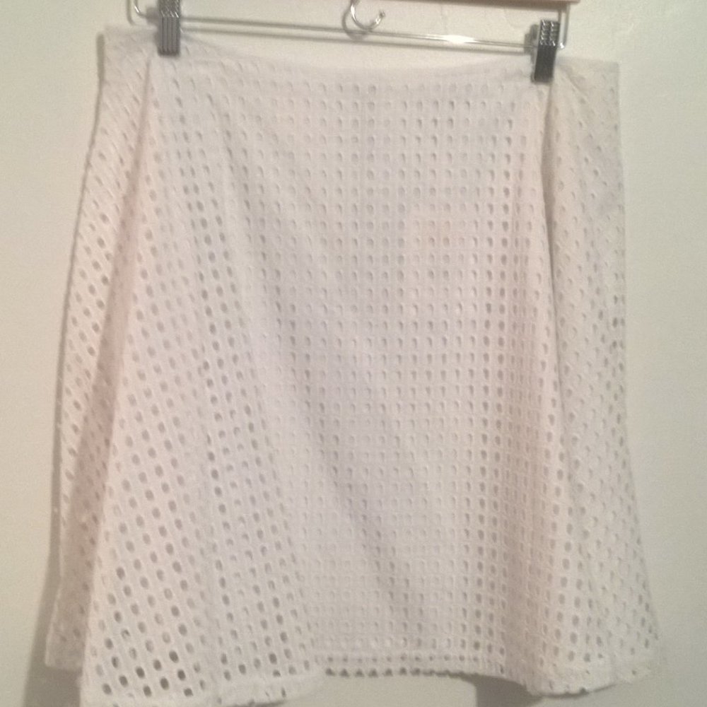 NWT Bright White Cut Out A-Line Skirt